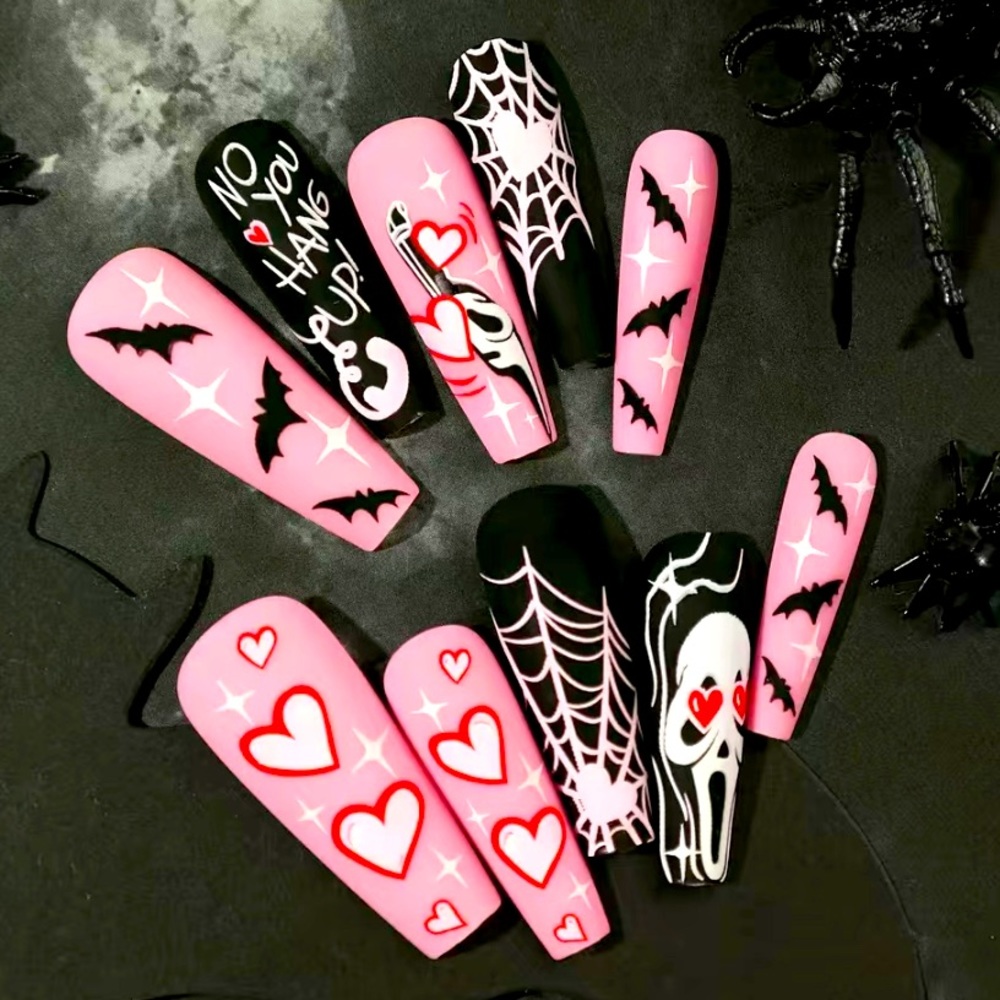 Halloween nails scream movie boo ghost press ons